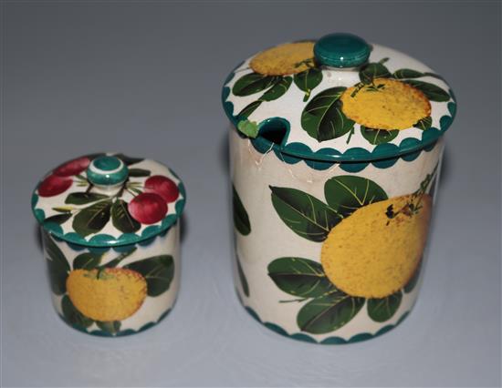 2 Wemyss pots with lids